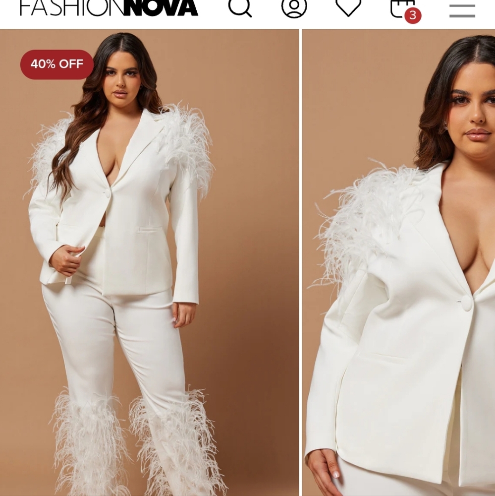 White Fashion Nova Pantsuit